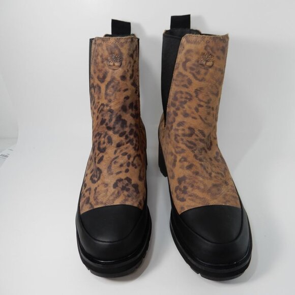 Timberland Kori Park 2.0 Chelsea Boots Size 9 Leopard Black Heel Lug Sole NEW - Picture 7 of 15